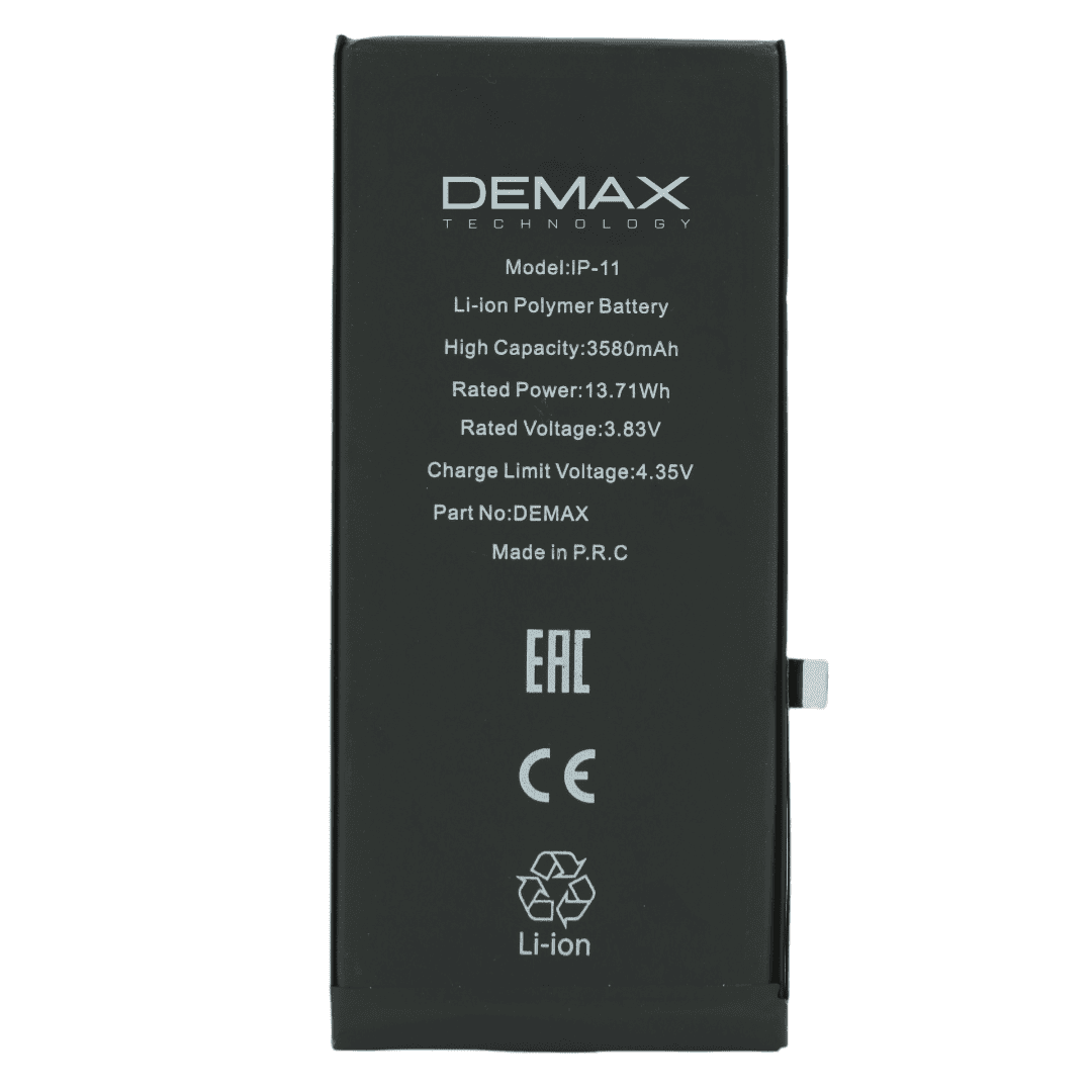 Demax İphone 11 Güçlendirilmiş Yüksek Kapasiteli Batarya 3580 mAh Demax İphone 11 Güçlendirilmiş Yüksek Kapasiteli Batarya 3580 mAh