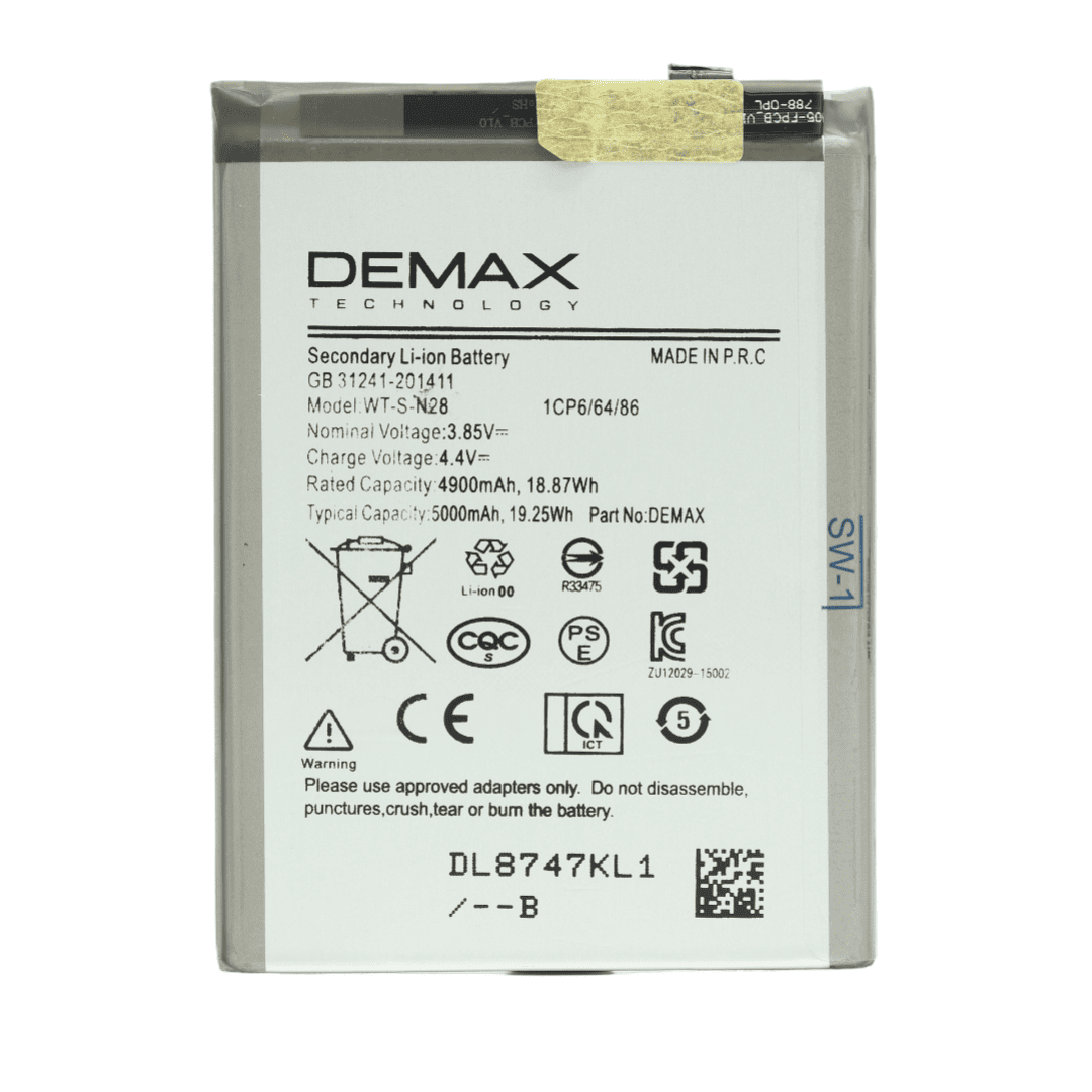 Demax Samsung Galaxy A05 Güçlendirilmiş Batarya WT-S-N28 Demax Samsung Galaxy A05 Güçlendirilmiş Batarya WT-S-N28